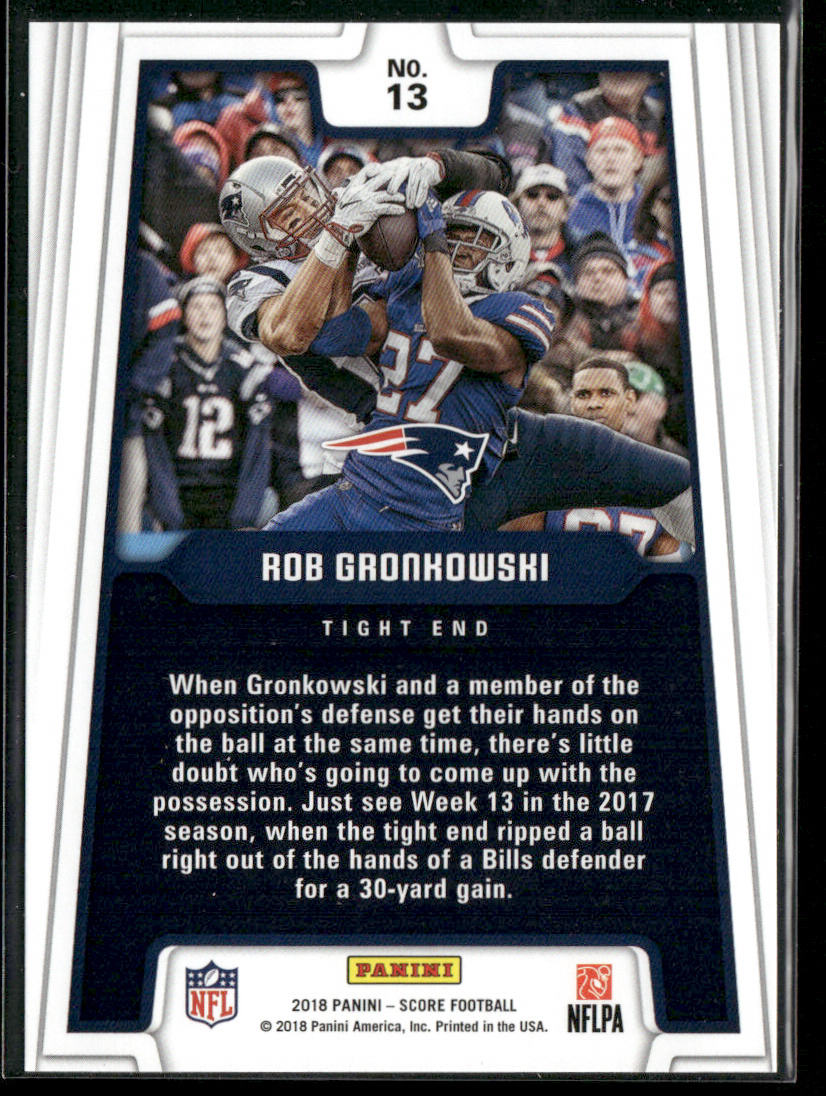 Rob Gronkowski 2018 Score All Hands Team #13 New England Patriots