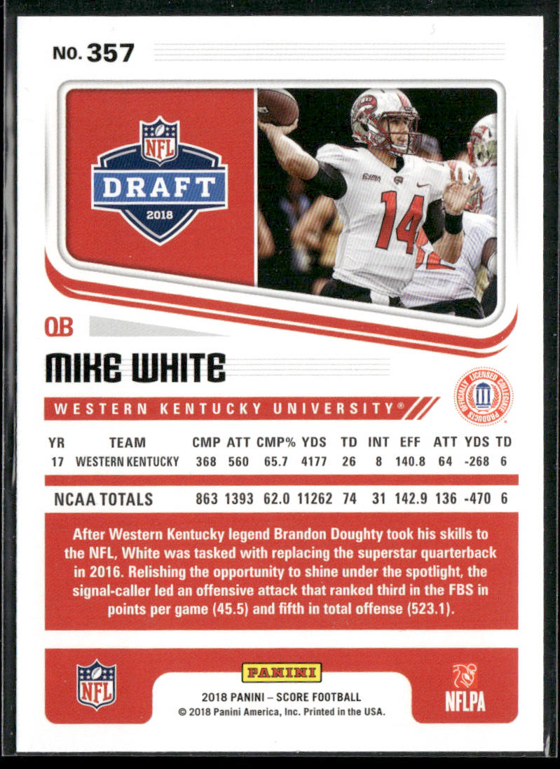 Mike White 2018 Score #357 Western Kentucky Hilltoppers