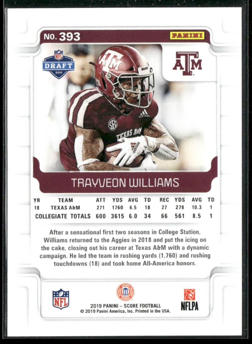 Trayveon Williams 2019 Score #393 RC Texas A&M Aggies