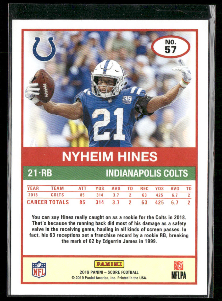 Nyheim Hines 2019 Score #57 Indianapolis Colts