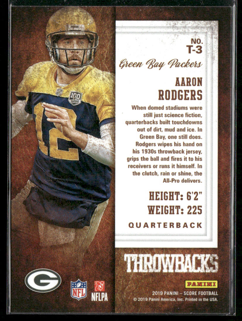 Aaron Rodgers 2019 Score Throwbacks #T-3 Green Bay Packers