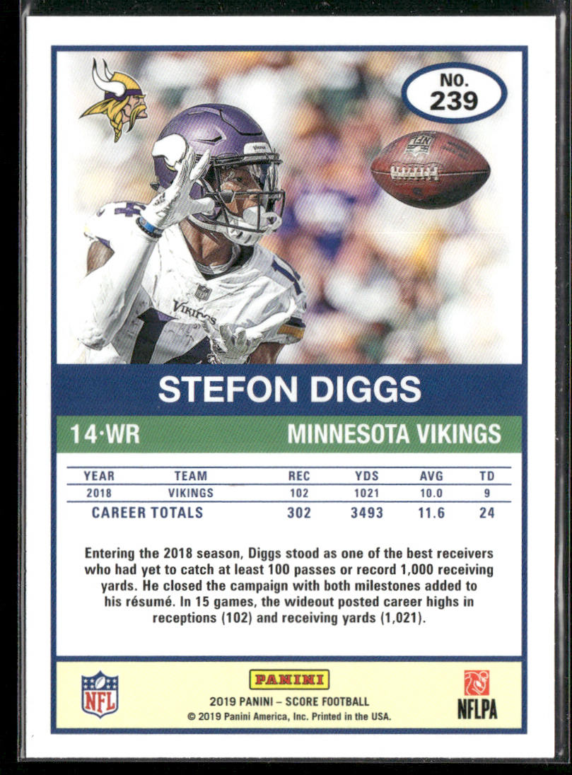 Stefon Diggs 2019 Score #239 Minnesota Vikings