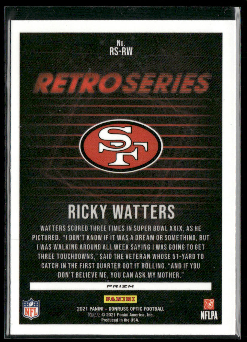 Ricky Watters 2021 Donruss Optic Retro Series #RS-RW San Francisco 49ers