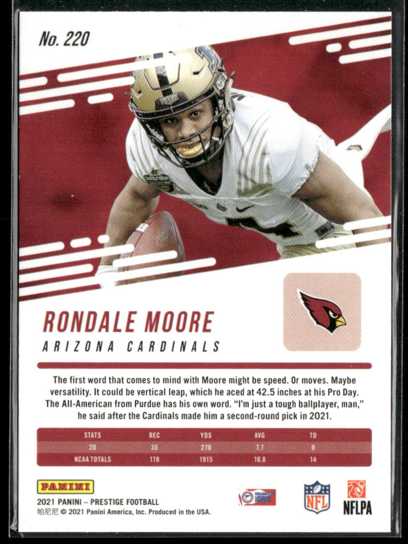 Rondale Moore 2021 Panini Prestige #220 RC Arizona Cardinals