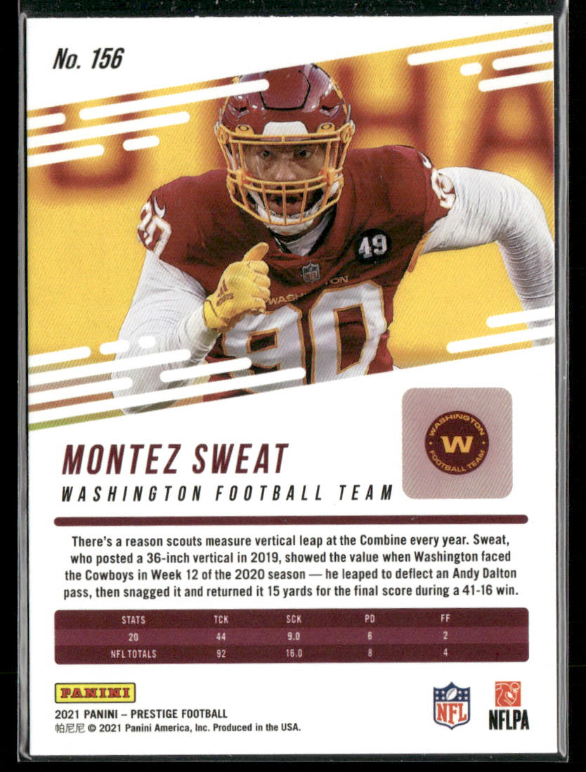 Montez Sweat 2021 Panini Prestige Xtra Points Astral #156 Washington