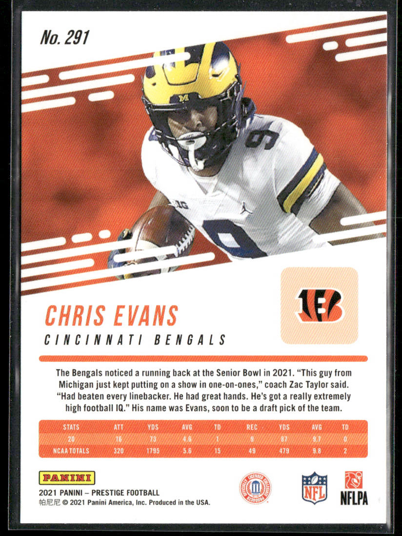 Chris Evans 2021 Panini Prestige #291 RC Cincinnati Bengals