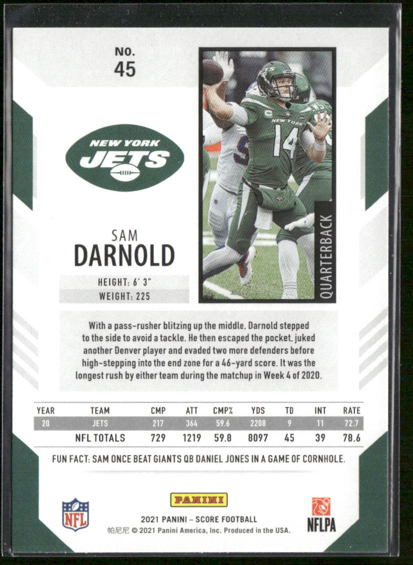 Sam Darnold 2021 Score #45 New York Jets