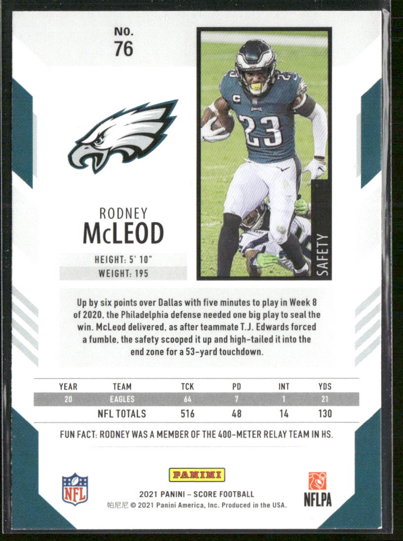 Rodney McLeod 2021 Score #76 Philadelphia Eagles