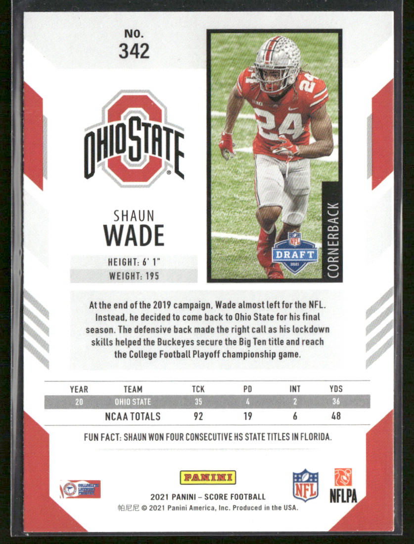 Shaun Wade 2021 Score #342 RC Ohio State Buckeyes