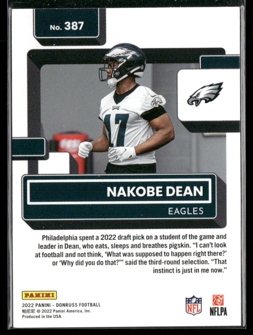 Nakobe Dean 2022 Donruss #387 RC Philadelphia Eagles