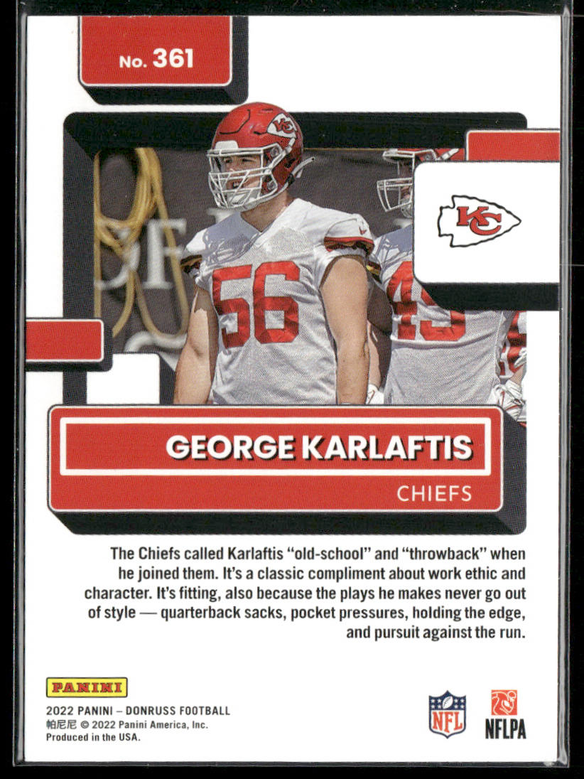 George Karlaftis 2022 Donruss #361 RC Kansas City Chiefs