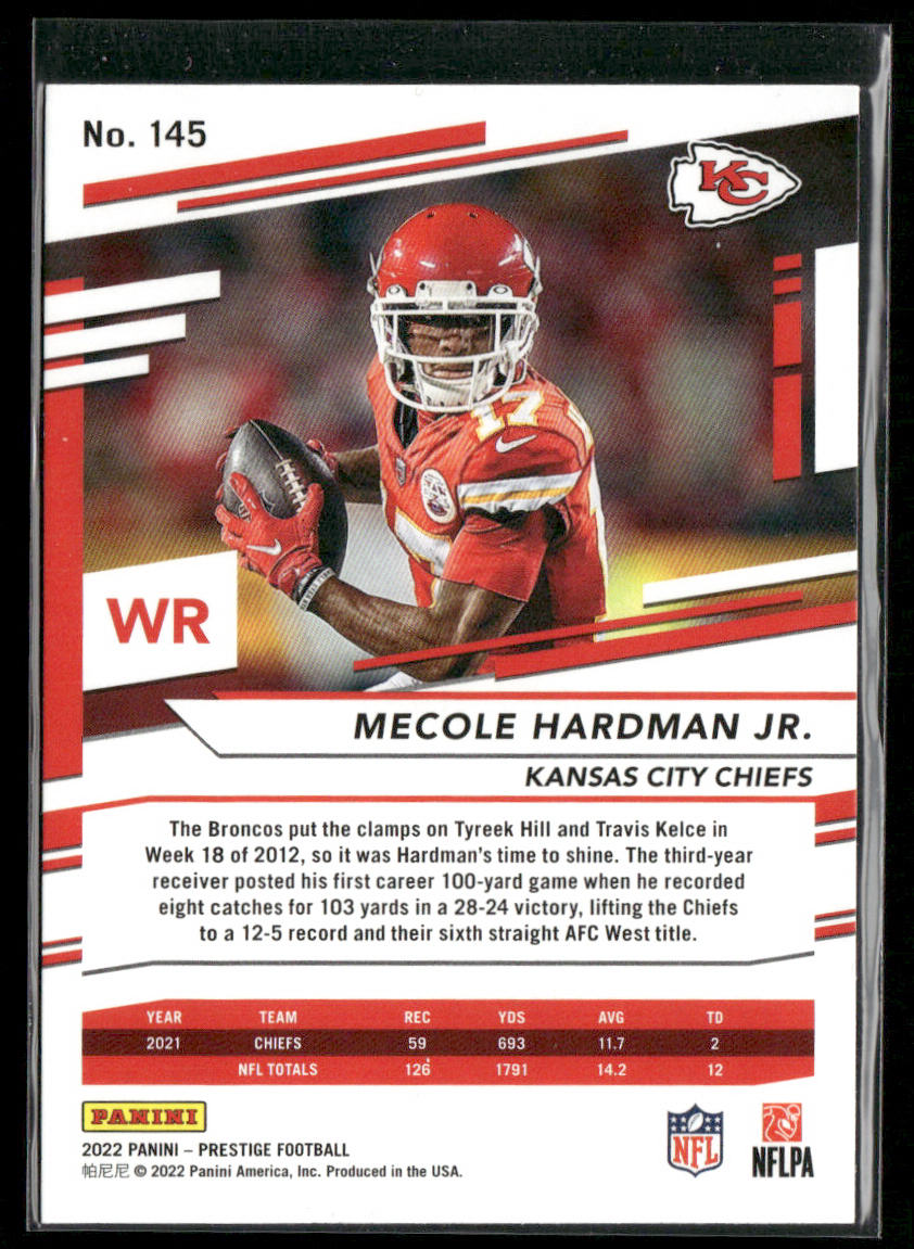 Mecole Hardman Jr. 2022 Panini Prestige #145 Kansas City Chiefs back