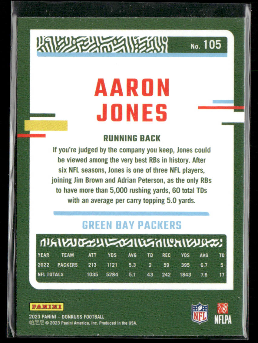 Aaron Jones 2023 Donruss #105 Green Bay Packers back