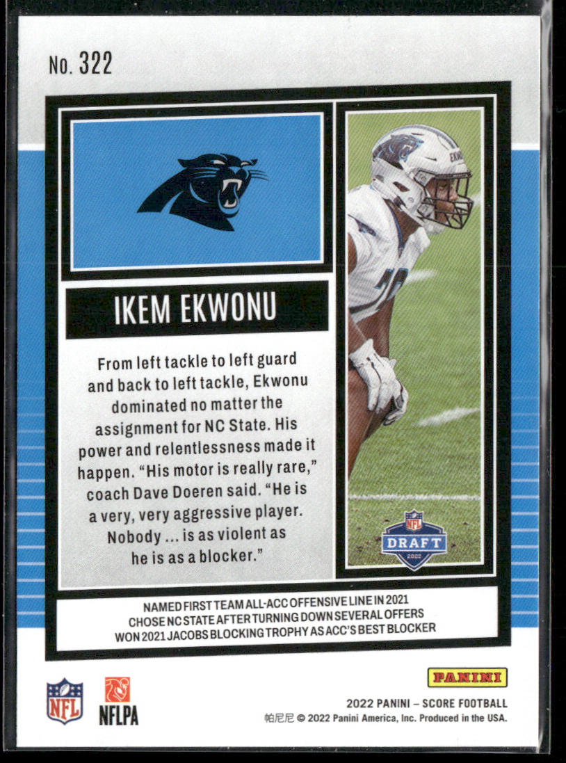 Ikem Ekwonu 2022 Score #322 RC Carolina Panthers