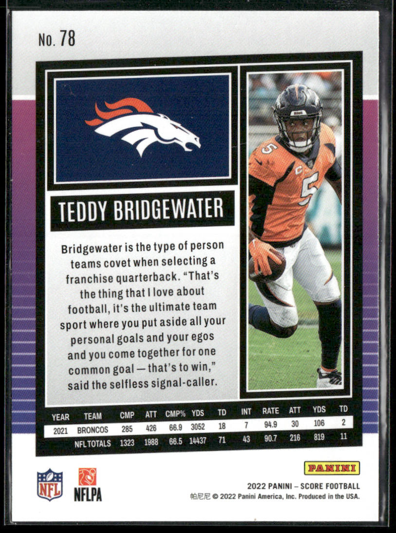 Teddy Bridgewater 2022 Score #78 Denver Broncos