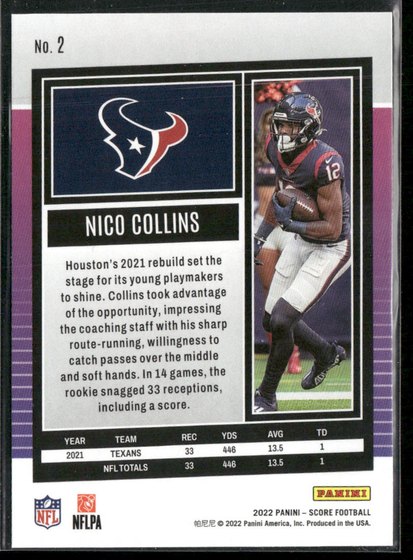 Nico Collins 2022 Score #2 Houston Texans