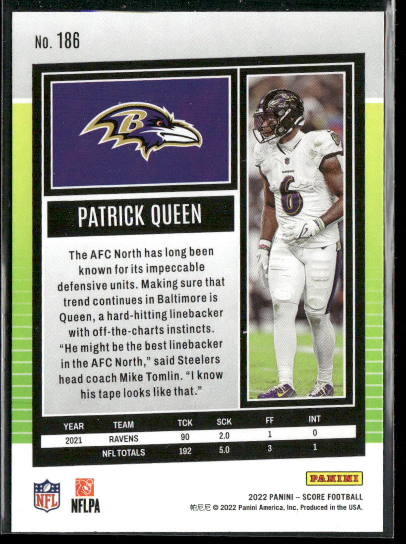 Patrick Queen 2022 Score #186 Baltimore Ravens