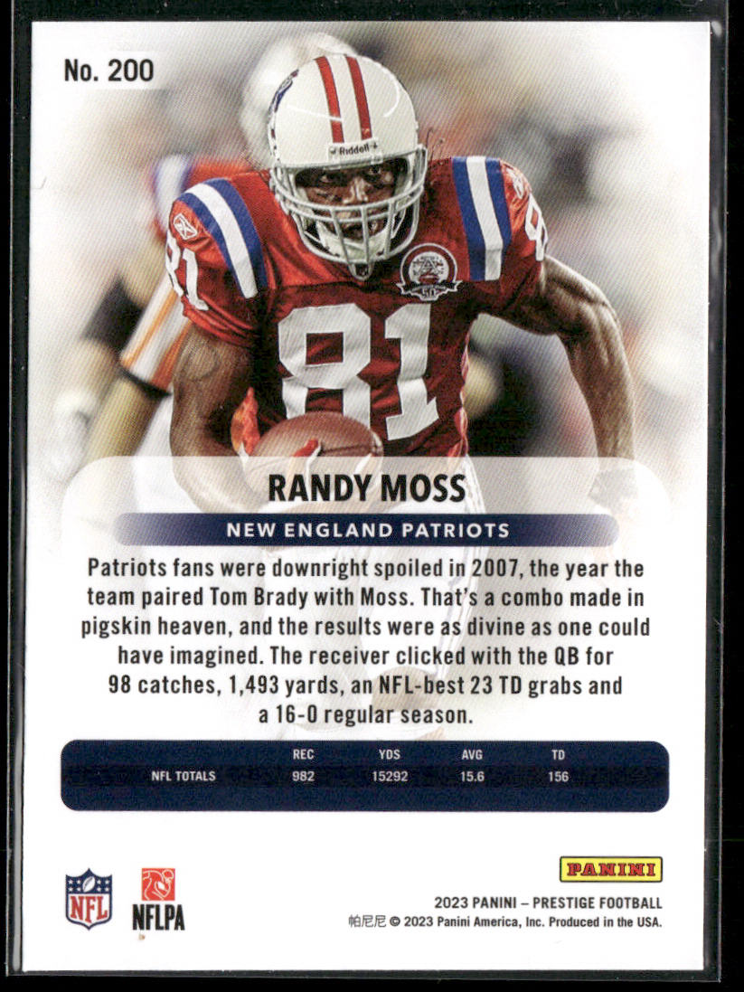 Randy Moss 2023 Panini Prestige #200 New England Patriots