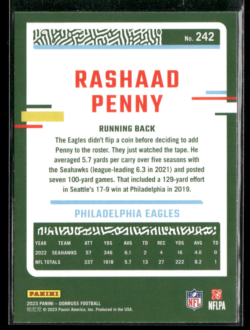 Rashaad Penny 2023 Donruss #242 Philadelphia Eagles