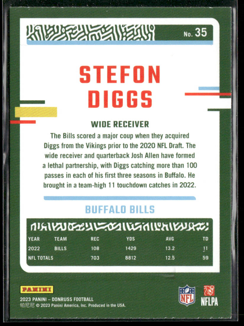 Stefon Diggs 2023 Donruss #35 Buffalo Bills
