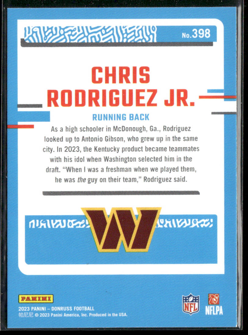 Chris Rodriguez Jr. 2023 Donruss #398 RC Washington Commanders