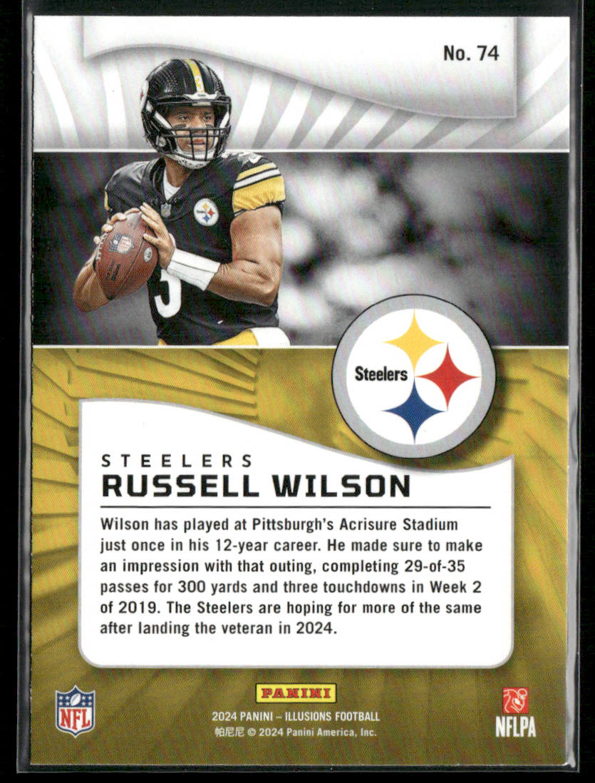 Russell Wilson 2024 Panini Illusions Orange Trophy Collection #74 Steelers