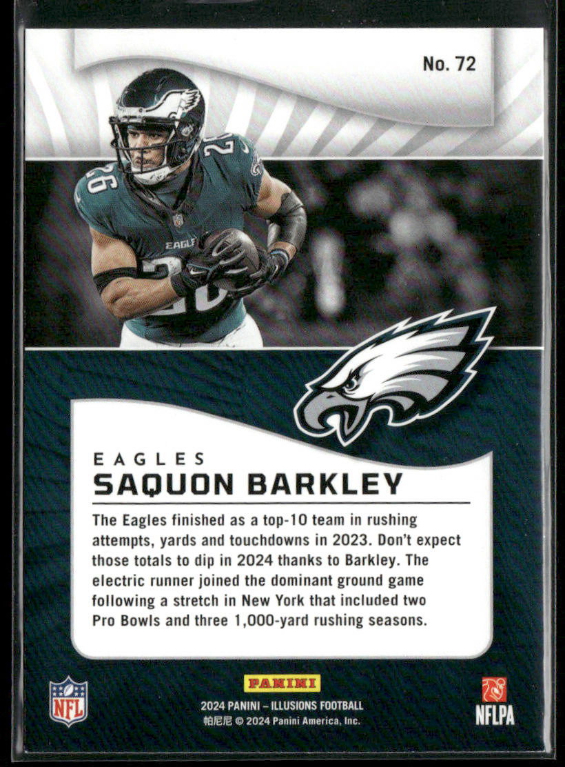 Saquon Barkley 2024 Panini Illusions Orange Trophy Collection #72 Eagles
