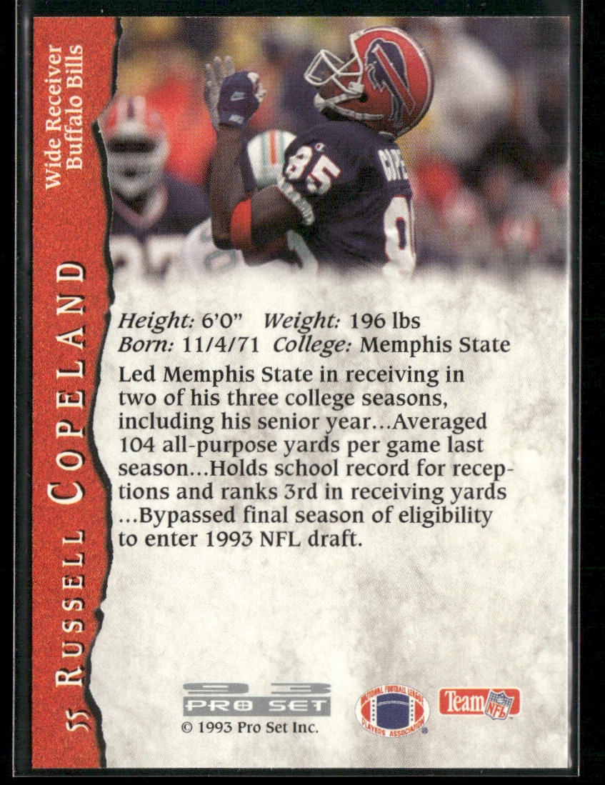 Russell Copeland 1993 Pro Set #55 RC Buffalo Bills