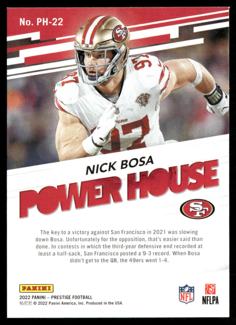 Nick Bosa 2022 Panini Prestige Power House #PH-22 San Francisco 49ers