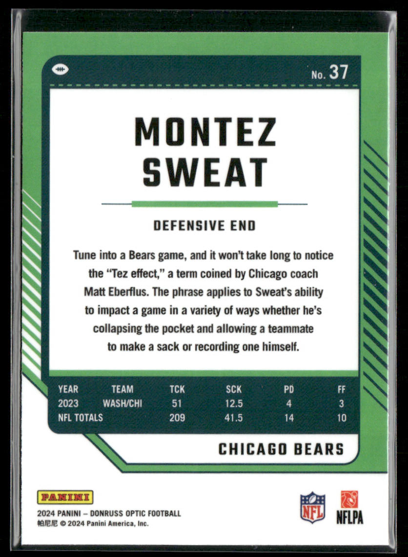 Montez Sweat 2024 Donruss Optic #37 Chicago Bears