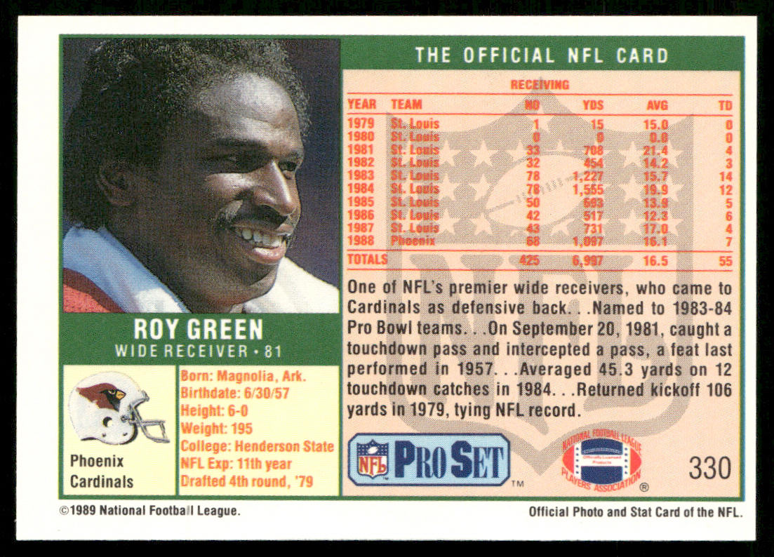 Roy Green 1989 Pro Set #330 Phoenix Cardinals