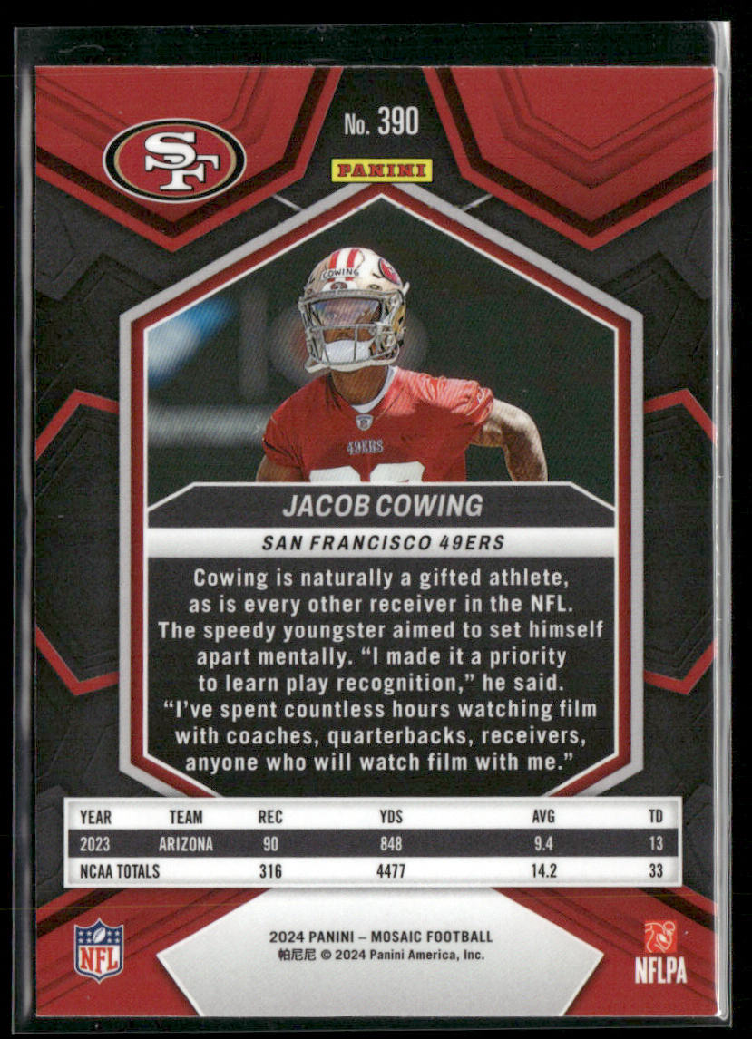 Jacob Cowing 2024 Panini Mosaic #390 RC San Francisco 49ers