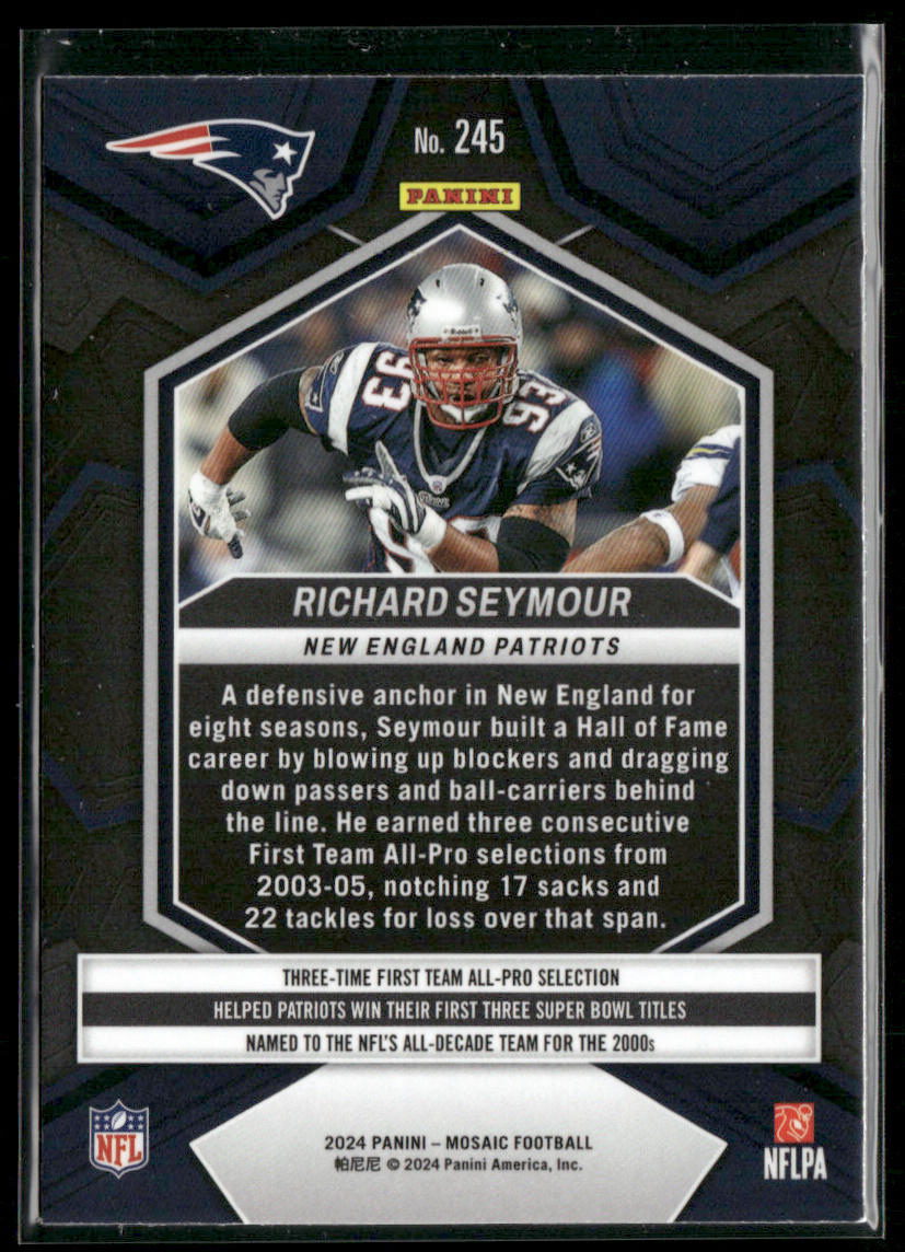 Richard Seymour 2024 Panini Mosaic #245 New England Patriots