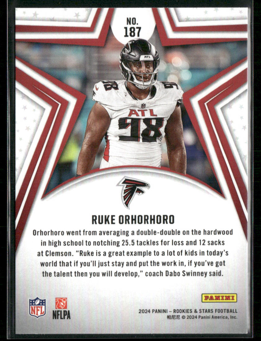 Ruke Orhorhoro 2024 Panini Rookies & Stars #187 RC Atlanta Falcons