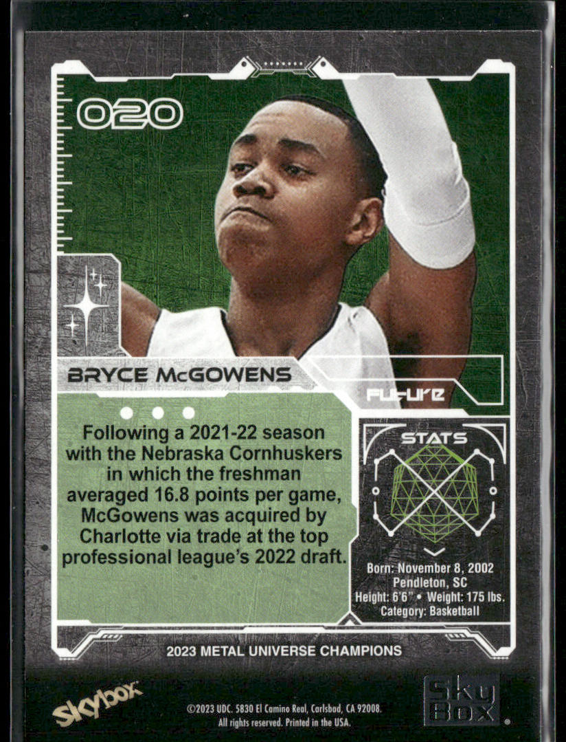 Bryce McGowens 2023 SkyBox Metal Universe Champions #020 New York Yankees