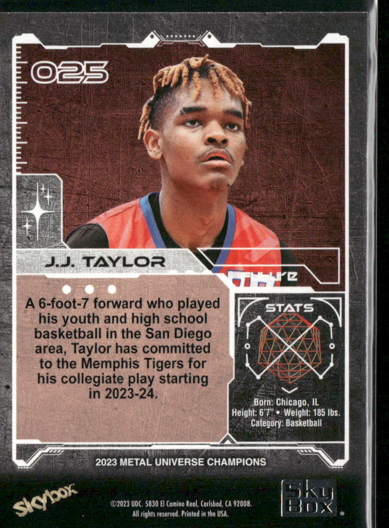 JJ Taylor 2023 SkyBox Metal Universe Champions #025