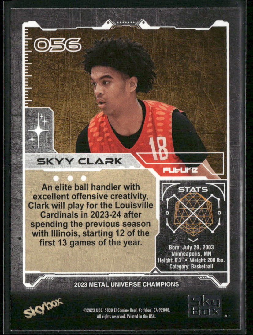 Skyy Clark 2023 SkyBox Metal Universe Champions #056