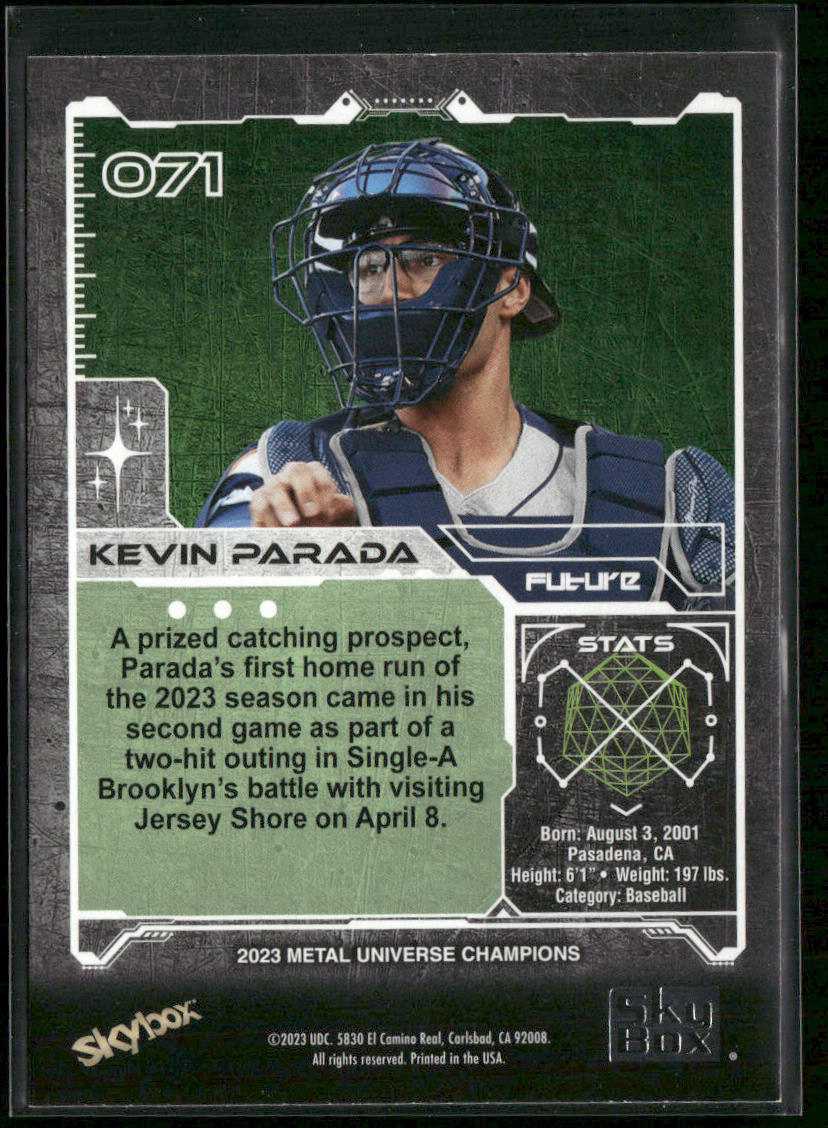Kevin Parada 2023 SkyBox Metal Universe Champions #071