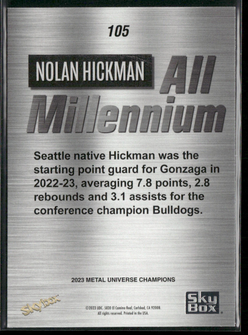 Nolan Hickman 2023 SkyBox Metal Universe Champions #105