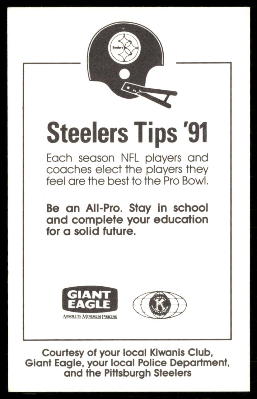 Rod Woodson 1991 Pittsburgh Steelers Kiwanis Giant Eagle Police #NNO