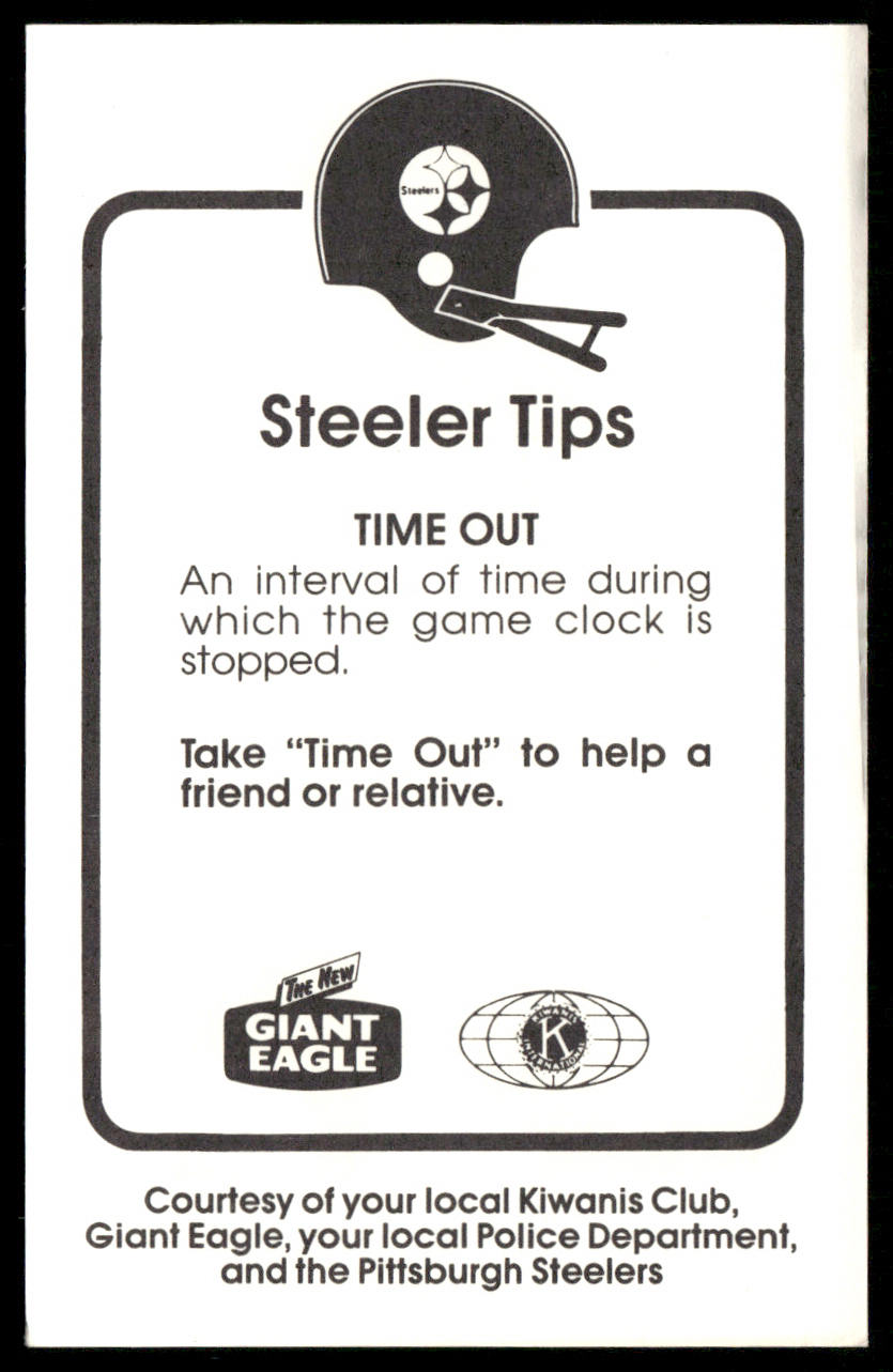 Robin Cole 1985 Pittsburgh Steelers Kiwanis Giant Eagle Police #NNO