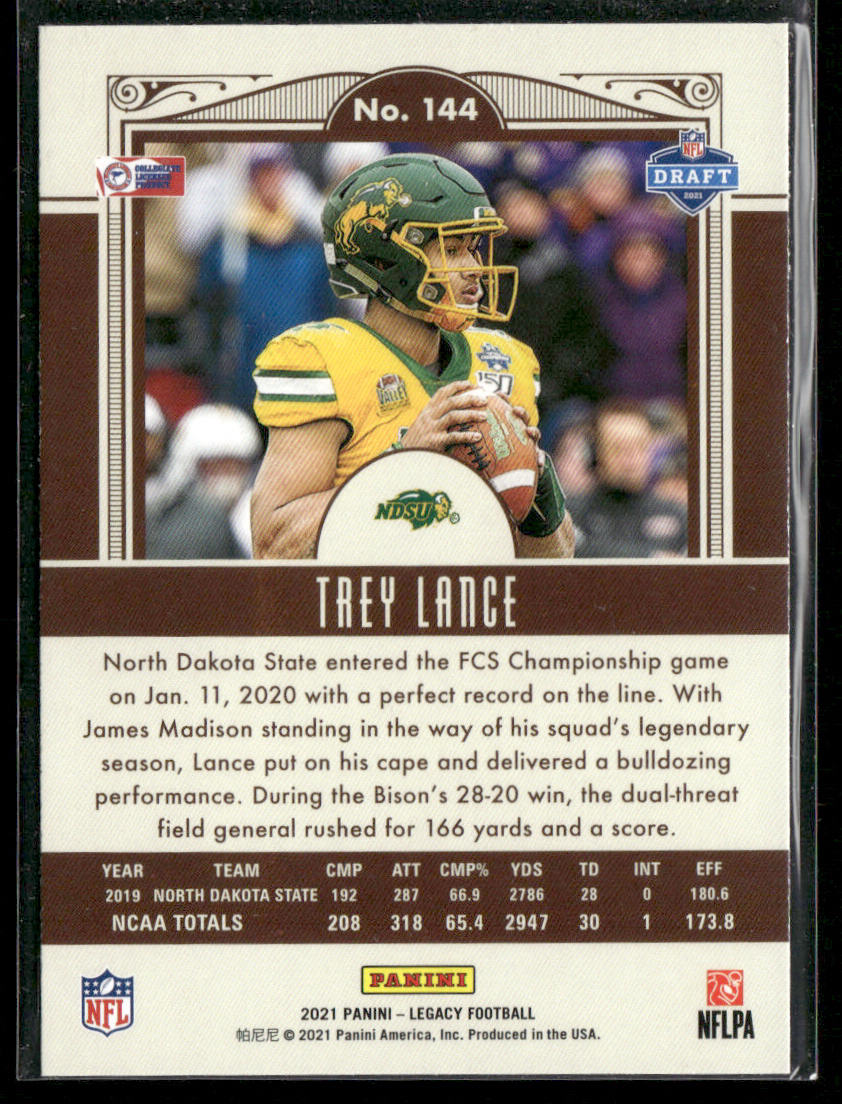Trey Lance 2021 Panini Legacy #144 RC North Dakota State Bison