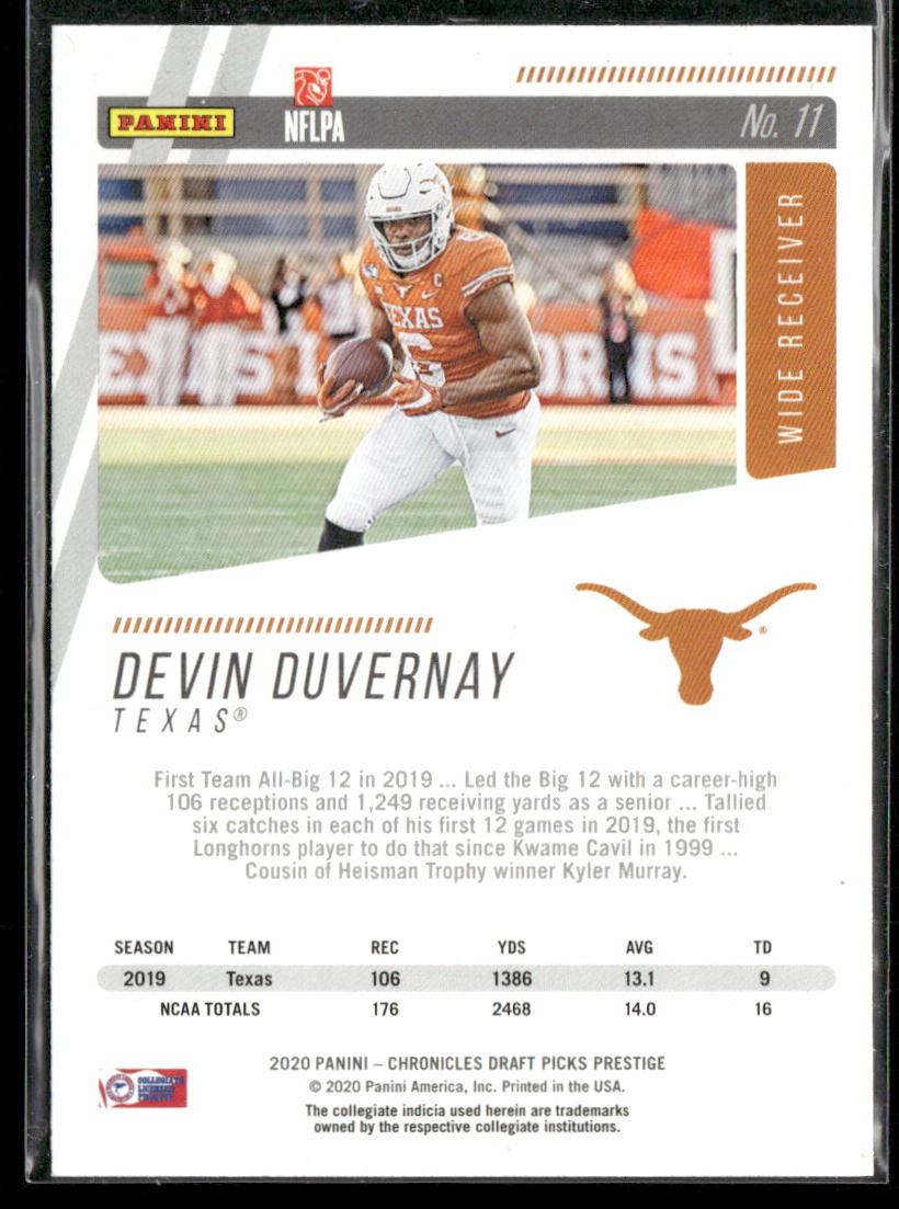 Devin Duvernay 2020 Panini Chronicles Draft Picks Prestige Draft Picks #11