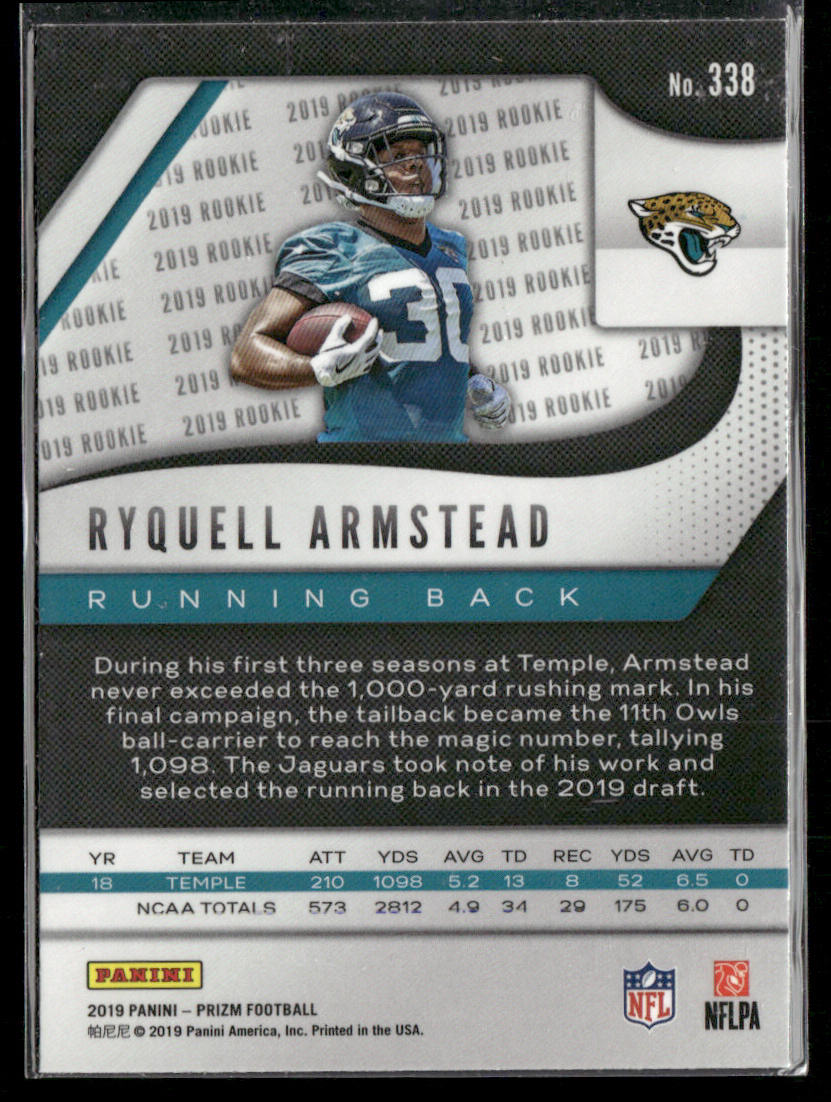 Ryquell Armstead 2019 Panini Prizm #338 RC Jacksonville Jaguars
