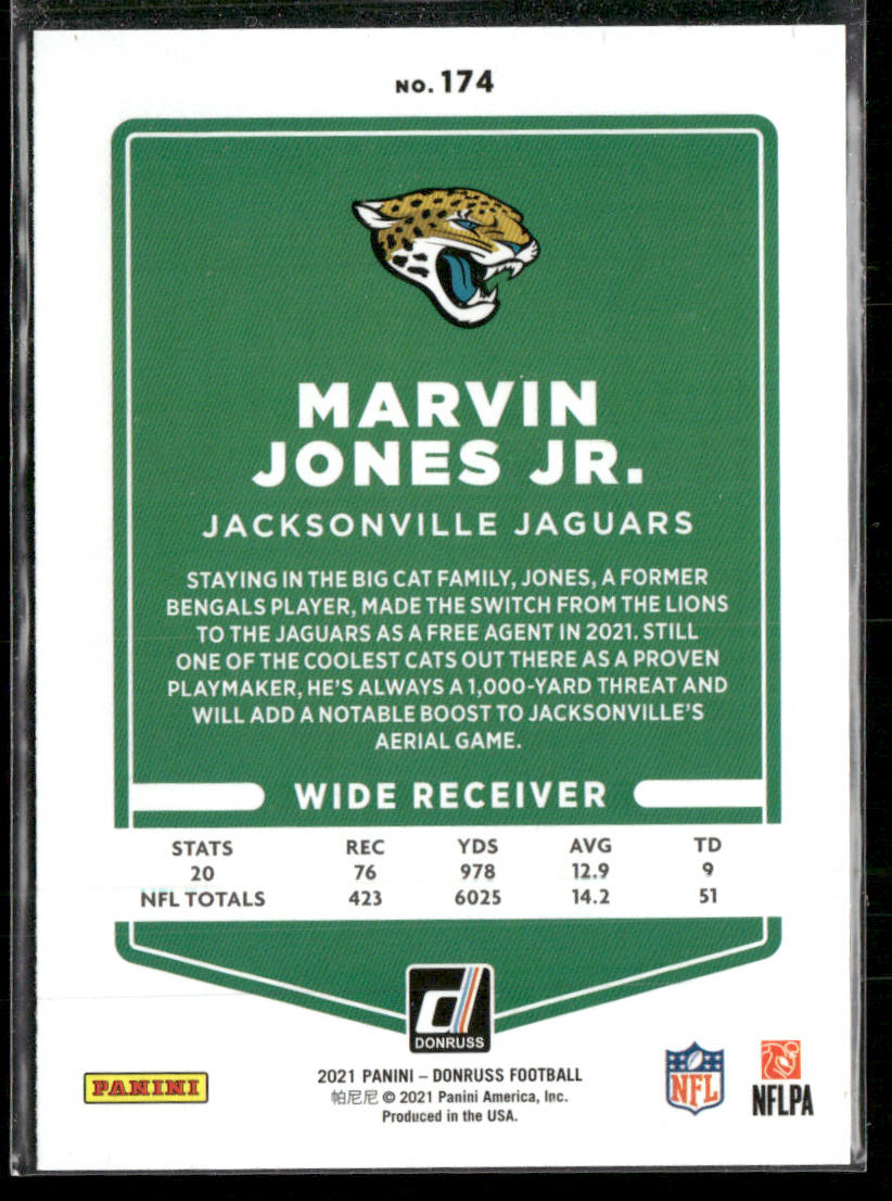 Marvin Jones Jr. 2021 Donruss Press Proof Blue #174 Jacksonville Jaguars
