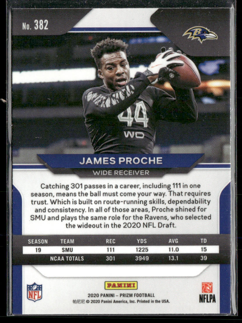 James Proche 2020 Panini Prizm #382 RC Baltimore Ravens