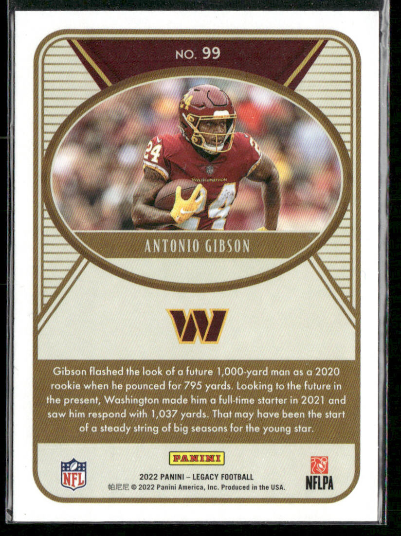 Antonio Gibson 2022 Panini Legacy #99 Washington Commanders