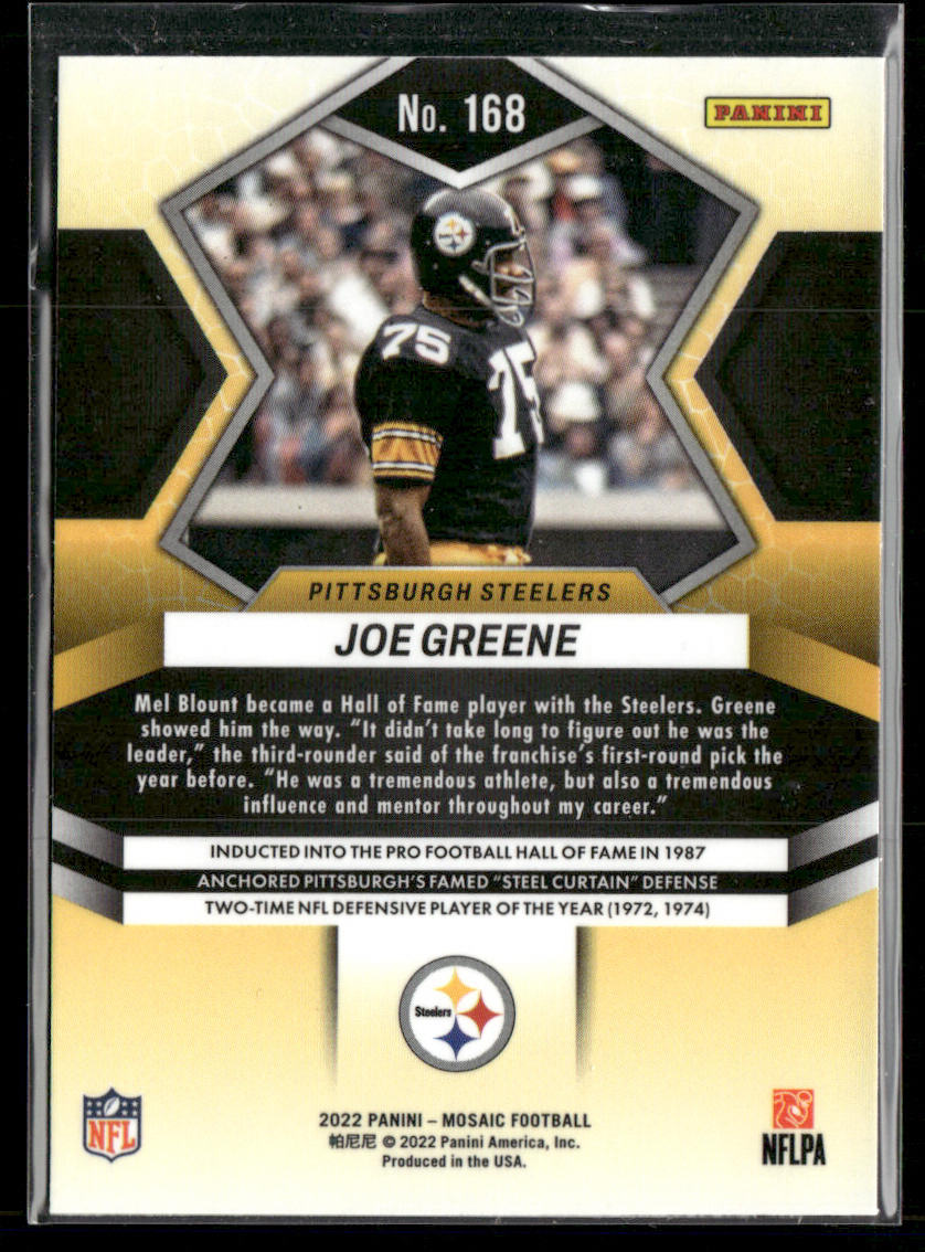Joe Greene 2022 Panini Mosaic #168 Pittsburgh Steelers