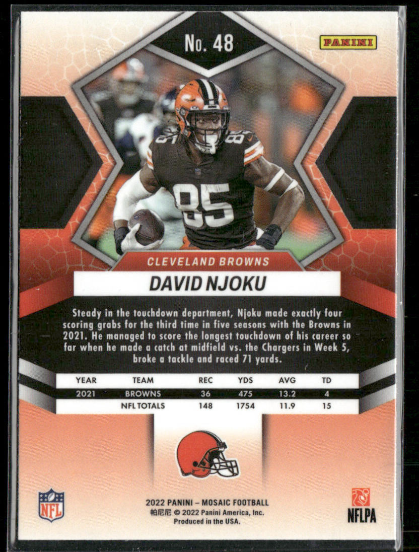 David Njoku 2022 Panini Mosaic #48 Cleveland Browns