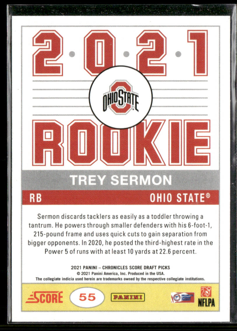Trey Sermon 2021 Panini Chronicles Draft Picks Pink #55 Ohio State Buckeyes